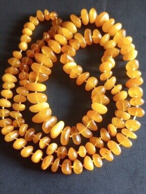 BALTIC  AMBER BUTTERSCOTCH HONEY  Necklace   Women's Jewelry 27" LONG